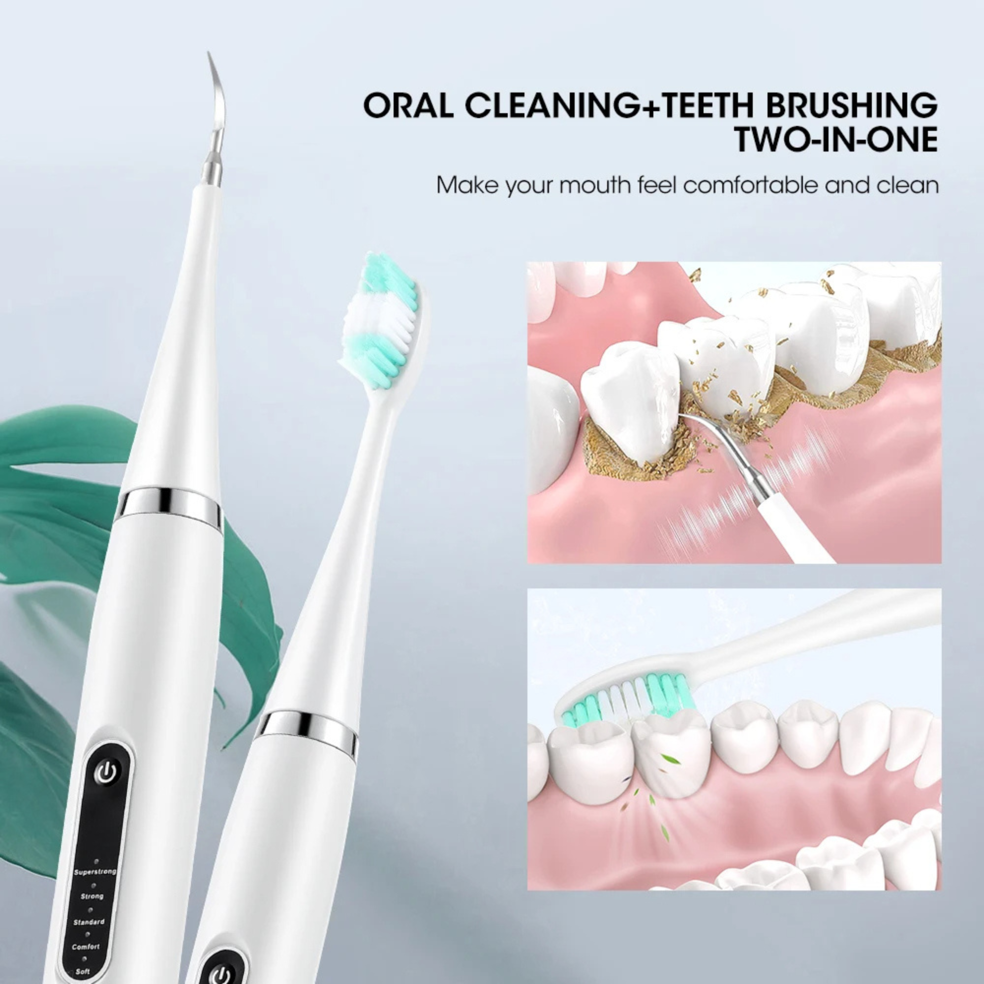 An Electric Toothbrush And Cleaner Set for human and pets